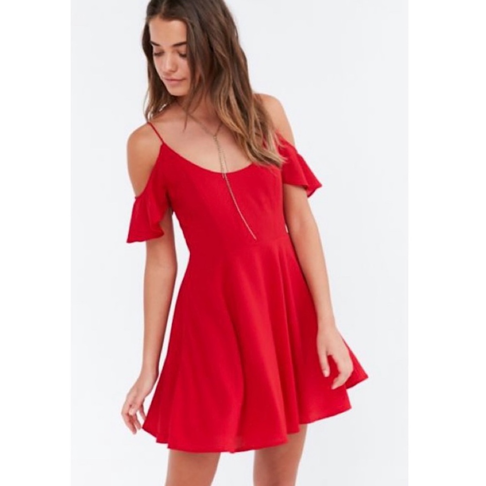 URBAN OUTFITTERS cold shoulder fit flare dress